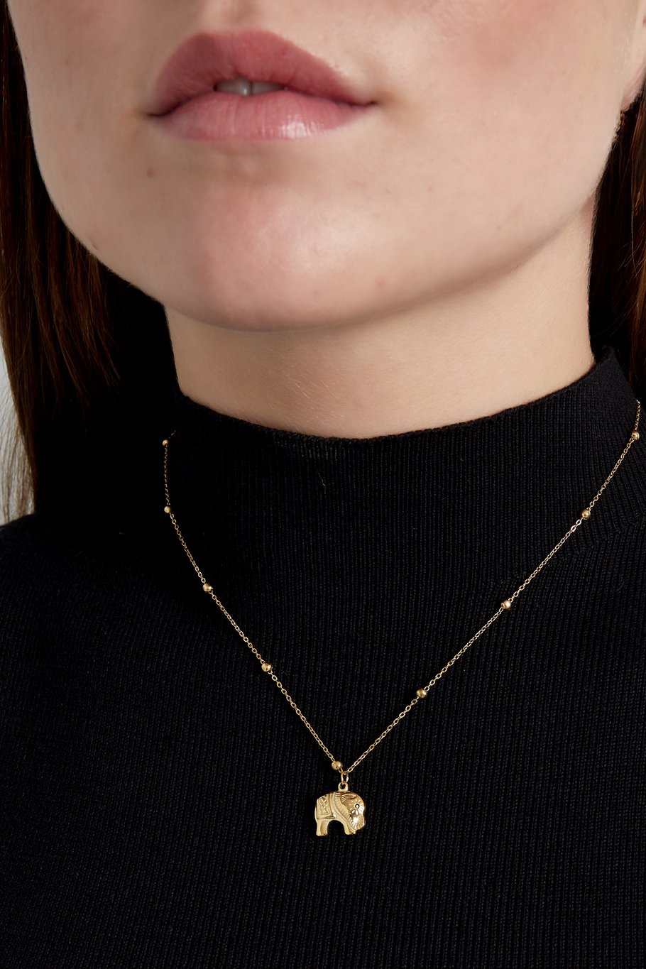 Collar con dije de elefante - dorado Imagen2